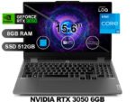 LAPTOP LENOVO LOQ 15IAX9 I5-12450HX/ 8GB/ SSD512GB/ RTX3050 6GB/ 15.6 FHD/ FREEDOS/ 83GS006WLM