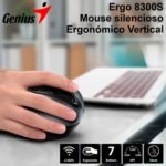 Mouse Genius Ergo 8300S Wireless Vertical 7 Bot Ergonomic Black - Imagen 2