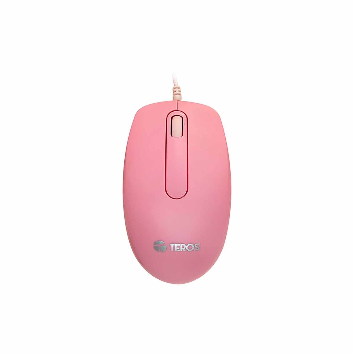Mouse óptico TEROS TE-1221S 1000 DPI USB 3 botones Pink